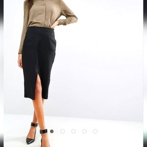 ASOS camel linen pencil skirt, new never worn, UK 12
